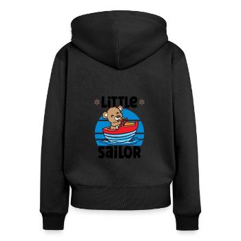 Voilier Voilier Bateau Kid Enfant Yacht Bateau - Sweat à capuche zippé Premium bio Femme - noir - Dos - Julia (174cm)