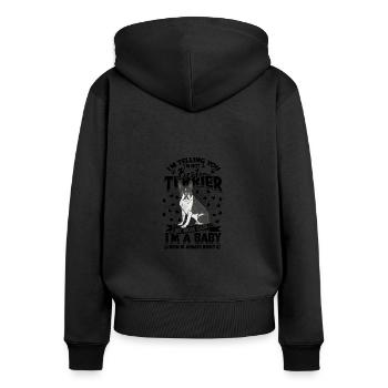 Je vous dis que je ne suis pas un boston terrier Ma mère - Sweat à capuche zippé Premium bio Femme - noir - Dos - Julia (174cm)