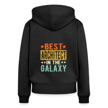 Best Architekt ever Architekt Geschenk - Frauen Premium Bio Zip Hoodie - Schwarz - Hinten - Julia (174cm)