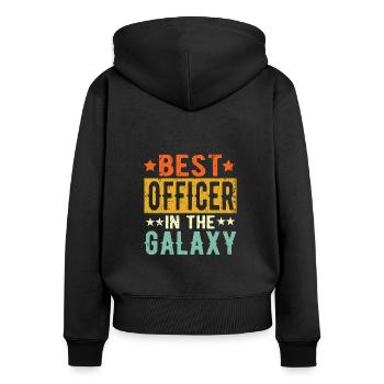 Best Offizier ever Offizier Geschenk - Frauen Premium Bio Zip Hoodie - Schwarz - Hinten - Julia (174cm)