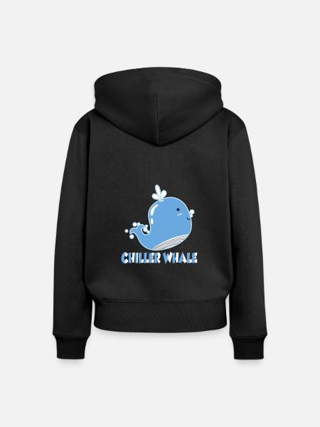 Chiller Whale - Frauen Premium Bio Zip Hoodie - Schwarz