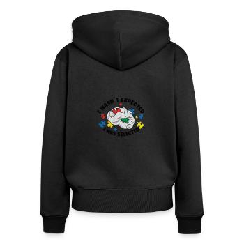 Autism Awareness Autism Disease Autistic Gift - Frauen Premium Bio Zip Hoodie - Schwarz - Hinten - Julia (174cm)