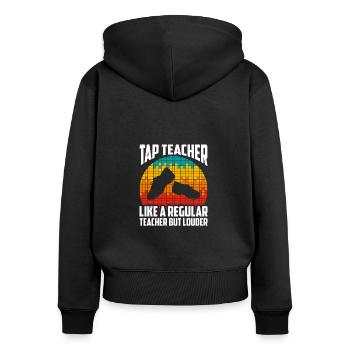 Comme un professeur ordinaire mais plus fort - Claquettes - Sweat à capuche zippé Premium bio Femme - noir - Dos - Julia (174cm)