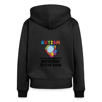 Autism Awareness Autism Disease Autistic Gift - Frauen Premium Bio Zip Hoodie - Schwarz - Hinten - Julia (174cm)