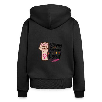 Féminisme féministe Acteur Théâtre Professeur d’art dramatique - Sweat à capuche zippé Premium bio Femme - noir - Dos - Julia (174cm)