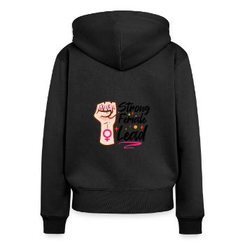 Féminisme féministe Acteur Théâtre Professeur d’art dramatique - Sweat à capuche zippé Premium bio Femme - noir - Dos - Julia (174cm)