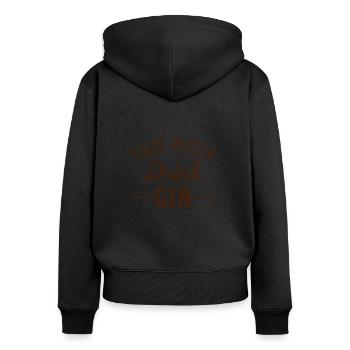 Économisez de l’eau boire du gin - Sweat à capuche zippé Premium bio Femme - noir - Dos - Julia (174cm)