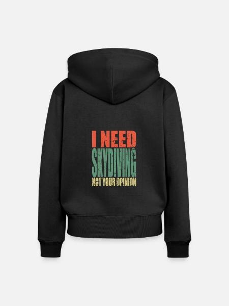 Skydiving Spruch lustig - Frauen Premium Bio Zip Hoodie - Schwarz