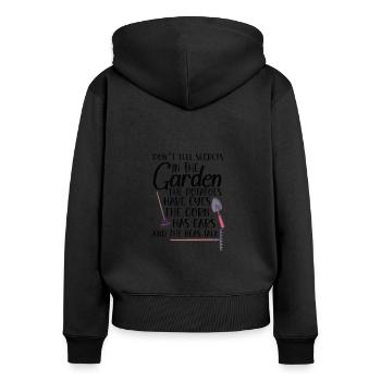 Jardinage Plantes Jardinier Plantation Nature Cadeau - Sweat à capuche zippé Premium bio Femme - noir - Dos - Julia (174cm)