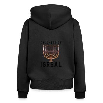 Israelite Jew Israelite Heritage Jewish Israel Jew - Women's Premium Organic Zip Hoodie - black - Back - Julia (174cm)