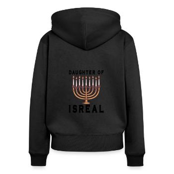 Israelite Jew Israelite Heritage Jewish Israel Jew - Women's Premium Organic Zip Hoodie - black - Back - Julia (174cm)