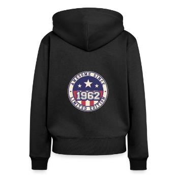 Awesome Since 1962 60th birthday - Women's Premium Organic Zip Hoodie - black - Back - Julia (174cm)