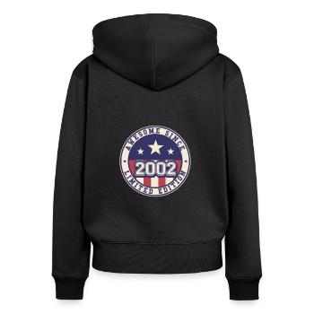 Awesome Since 2002 20. Geburtstag - Frauen Premium Bio Zip Hoodie - Schwarz - Hinten - Julia (174cm)