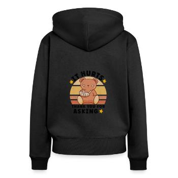 Broken Hand Broken Arm Broken Bones Funny Broken - Frauen Premium Bio Zip Hoodie - Schwarz - Hinten - Julia (174cm)