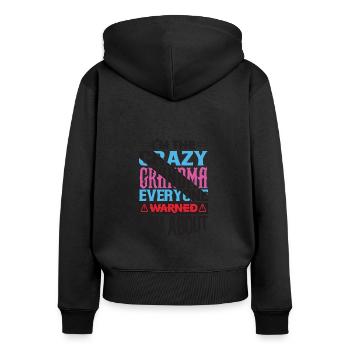 Fête des grands-parents - Grand-mère la plus cool de tous les temps - Sweat à capuche zippé Premium bio Femme - noir - Dos - Julia (174cm)