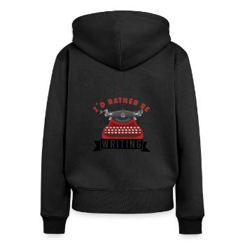 Author Writing Writer Literature - Women's Premium Organic Zip Hoodie - black - Back - Julia (174cm)
