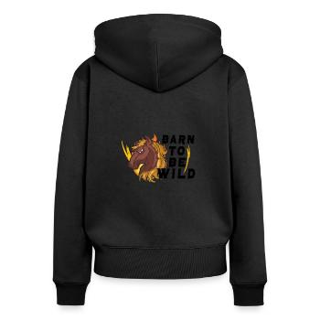 Horse Dressage Horseback-Riding Horse Girl Barn - Frauen Premium Bio Zip Hoodie - Schwarz - Hinten - Julia (174cm)