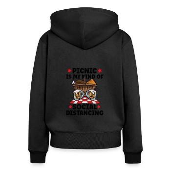 Picnic Lover Picnic Food Basket Picnic Date - Women's Premium Organic Zip Hoodie - black - Back - Julia (174cm)