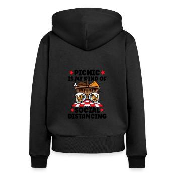 Picnic Lover Picnic Food Basket Picnic Date - Women's Premium Organic Zip Hoodie - black - Back - Julia (174cm)