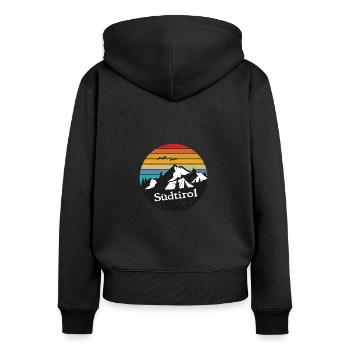 Skier Vintage Tyrol du Sud Eagle Cadeau d’armoiries - Sweat à capuche zippé Premium bio Femme - noir - Dos - Julia (174cm)