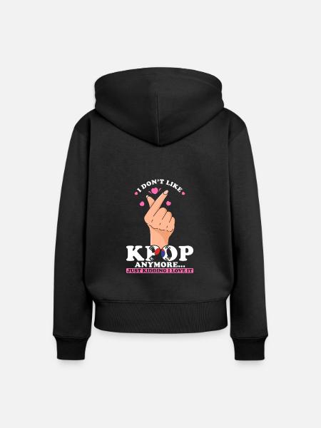 K-pop Ich Liebe K-pop - Frauen Premium Bio Zip Hoodie - Schwarz