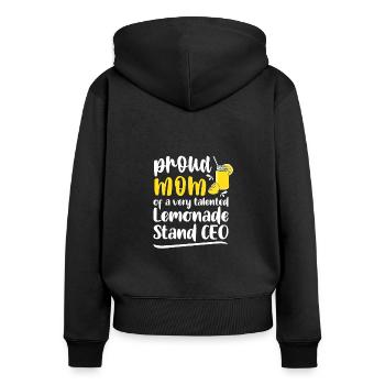 Fière maman d’un PDG de stand de limonade très talentueux - Sweat à capuche zippé Premium bio Femme - noir - Dos - Julia (174cm)