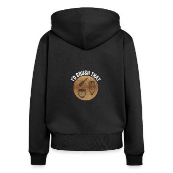 Je brosserais ça - Drôle d’egypte Archéologie - Sweat à capuche zippé Premium bio Femme - noir - Dos - Julia (174cm)