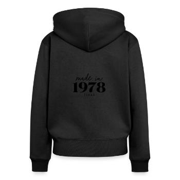 Made 1978 in Geburtstag in Texas - Frauen Premium Bio Zip Hoodie - Schwarz - Hinten - Julia (174cm)