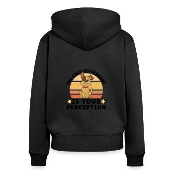 DOG RESCUE ANIMAL RIGHTS RESCUE DOG ADOPTION - Frauen Premium Bio Zip Hoodie - Schwarz - Hinten - Julia (174cm)