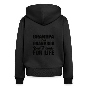 Opa Enkel Beste Freunde Großvater Enkelin Geschenk - Frauen Premium Bio Zip Hoodie - Schwarz - Hinten - Julia (174cm)