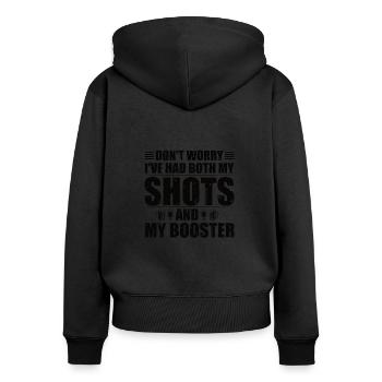 Covid Bier Booster Biertornado Impfen Witzig - Frauen Premium Bio Zip Hoodie - Schwarz - Hinten - Julia (174cm)
