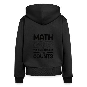 Professeur de mathématiques Formule mathématique Professeur de géométrie - Sweat à capuche zippé Premium bio Femme - noir - Dos - Julia (174cm)