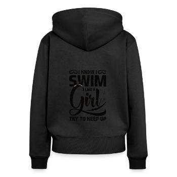 Swimmer Swimming pool Swimming Sport Swimming - Women's Premium Organic Zip Hoodie - black - Back - Julia (174cm)