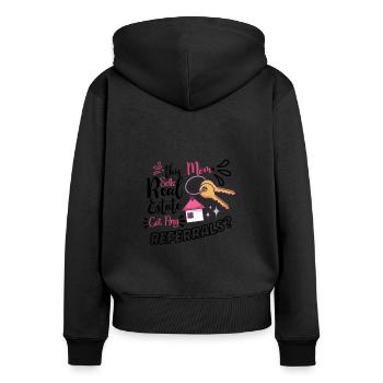 Real Estate Agent Realtor Home Closing Investor - Women's Premium Organic Zip Hoodie - black - Back - Julia (174cm)