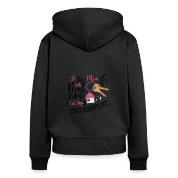Real Estate Agent Realtor Home Closing Investor - Women's Premium Organic Zip Hoodie - black - Back - Julia (174cm)