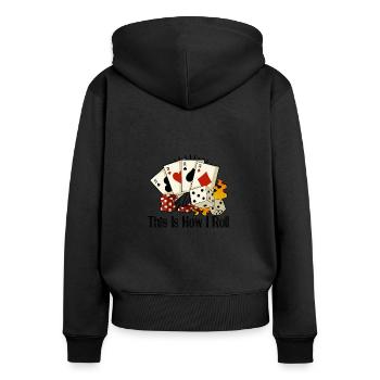Poker Casino Poker Player Gambling Roulette Gift - Frauen Premium Bio Zip Hoodie - Schwarz - Hinten - Julia (174cm)