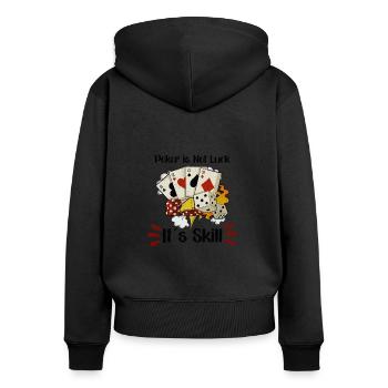 Poker Casino Poker Player Gambling Roulette Gift - Frauen Premium Bio Zip Hoodie - Schwarz - Hinten - Julia (174cm)