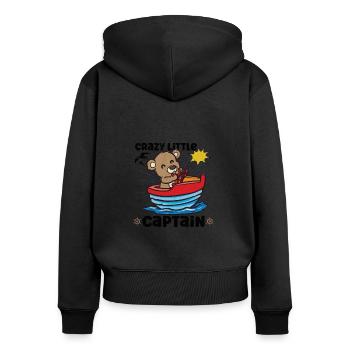 Voilier Voilier Bateau Kid Enfant Yacht Bateau - Sweat à capuche zippé Premium bio Femme - noir - Dos - Julia (174cm)