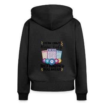 Bingo Card Game Grandma Bingo Player Bingo Cards - Frauen Premium Bio Zip Hoodie - Schwarz - Hinten - Julia (174cm)