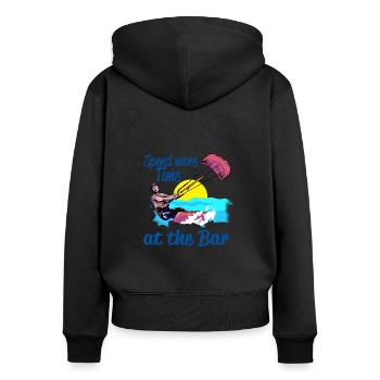 Kiteboarding Spend More Time At The Bar - Women's Premium Organic Zip Hoodie - black - Back - Julia (174cm)