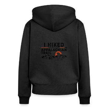 Wanderte - Appalachian Trail Wanderer - Frauen Premium Bio Zip Hoodie - Schwarz - Hinten - Julia (174cm)
