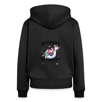 Cocktails sans biscuits, cocktails de Noël juillet - Sweat à capuche zippé Premium bio Femme - noir - Dos - Julia (174cm)