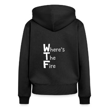 Where's The Fire, Lustige Brandbekämpfung - Frauen Premium Bio Zip Hoodie - Schwarz - Hinten - Julia (174cm)