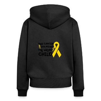 Childhood Cancer Awareness Month Mom Mother Gift - Women's Premium Organic Zip Hoodie - black - Back - Julia (174cm)