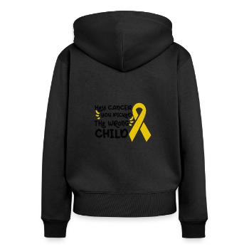 Childhood Cancer Awareness Month Mom Mother Gift - Women's Premium Organic Zip Hoodie - black - Back - Julia (174cm)