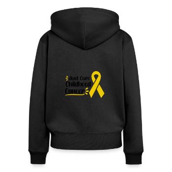 Mois de la sensibilisation au cancer de l’enfant Maman Mère Cadeau - Sweat à capuche zippé Premium bio Femme - noir - Dos - Julia (174cm)
