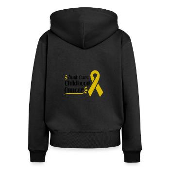 Mois de la sensibilisation au cancer de l’enfant Maman Mère Cadeau - Sweat à capuche zippé Premium bio Femme - noir - Dos - Julia (174cm)
