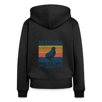 Race agricole - Vintage Araucana - Sweat à capuche zippé Premium bio Femme - noir - Dos - Julia (174cm)