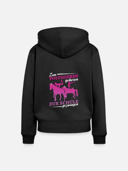 Voltigieren - Frauen Premium Bio Zip Hoodie - Schwarz