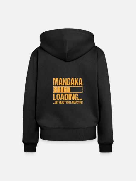 Mangaka loading Mangaka Ausbildung - Frauen Premium Bio Zip Hoodie - Schwarz